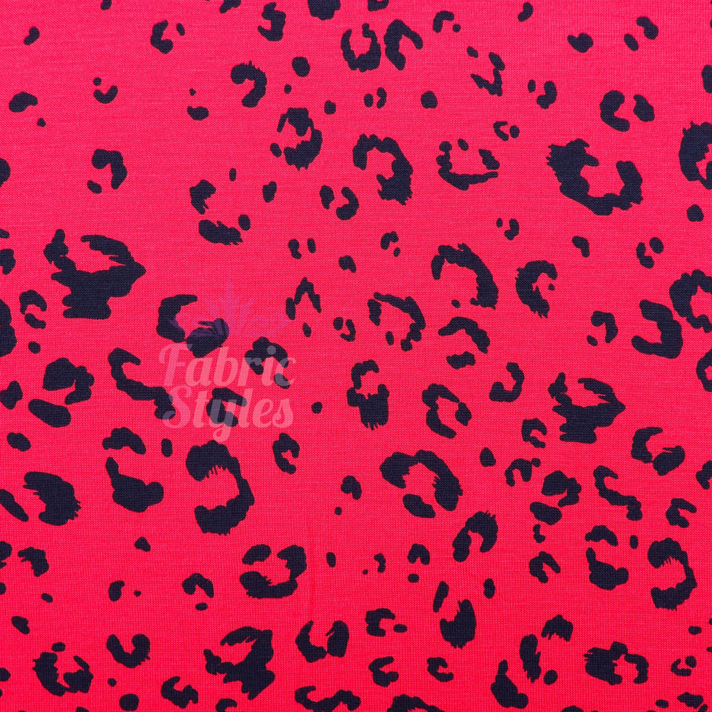 Red Leopard Viscose Elastane Fabric