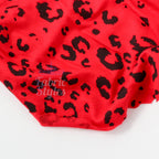 Red Leopard Viscose Elastane Fabric