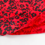 Red Black Floral Viscose Elastane Fabric