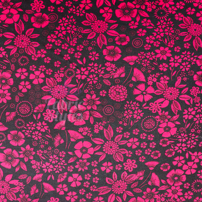 Wine Floral Viscose Elastane Fabric