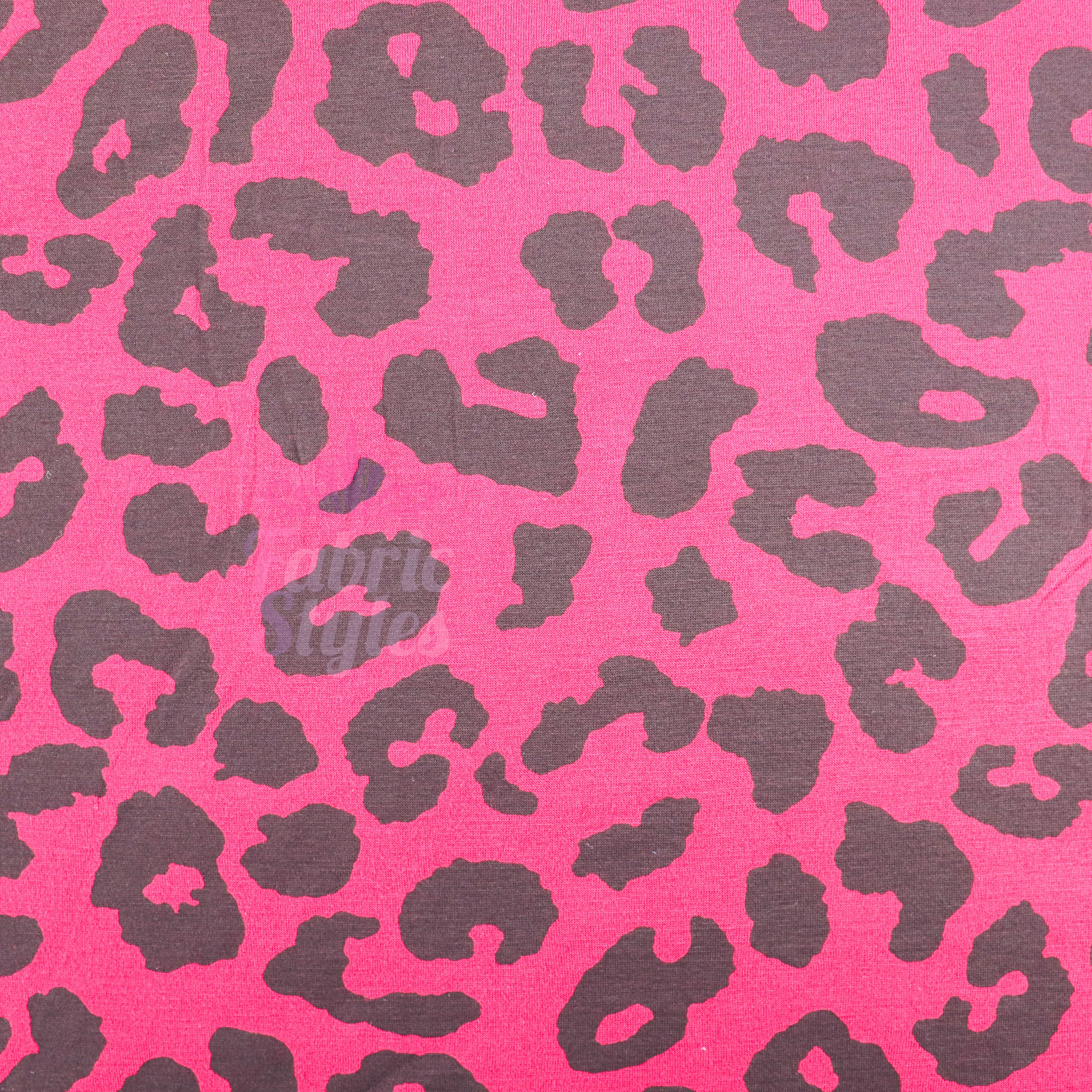 Wine Leopard Viscose Elastane Fabric
