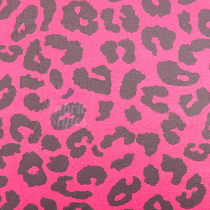 Wine Leopard Viscose Elastane Fabric