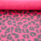 Wine Leopard Viscose Elastane Fabric