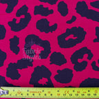 Wine Leopard Viscose Elastane Fabric