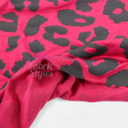 Wine Leopard Viscose Elastane Fabric