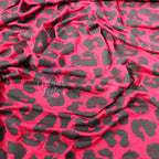 Wine Leopard Viscose Elastane Fabric