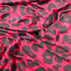 Wine Leopard Viscose Elastane Fabric