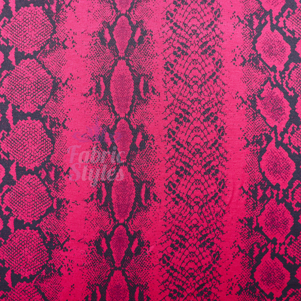 Wine Snake Viscose Elastane Fabric