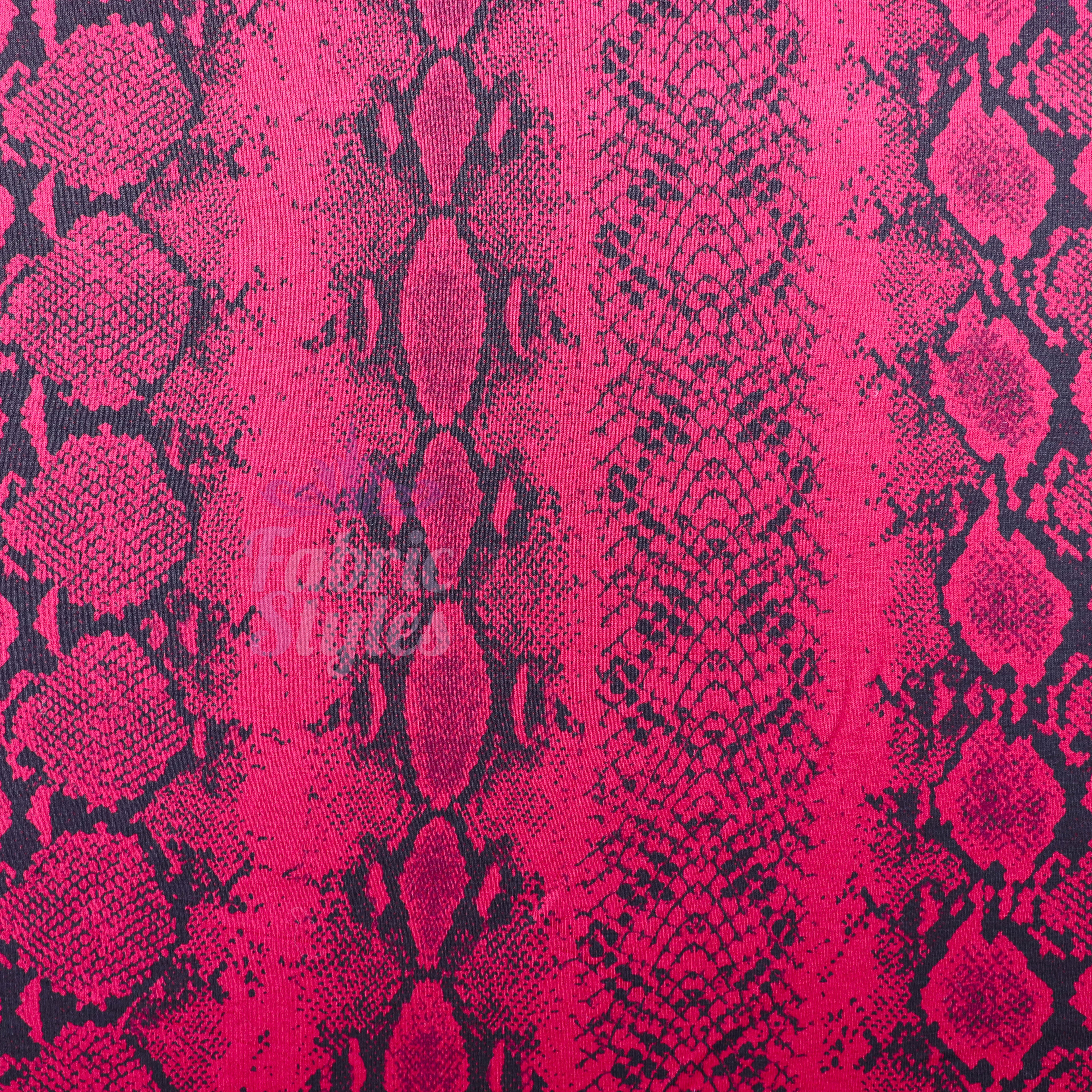 Wine Snake Viscose Elastane Fabric