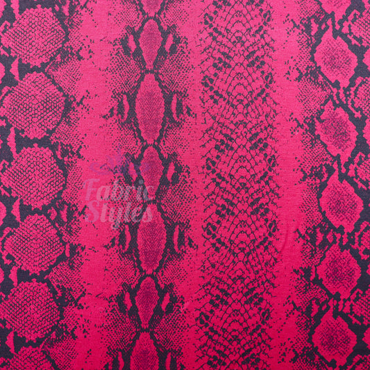 Wine Snake Viscose Elastane Fabric