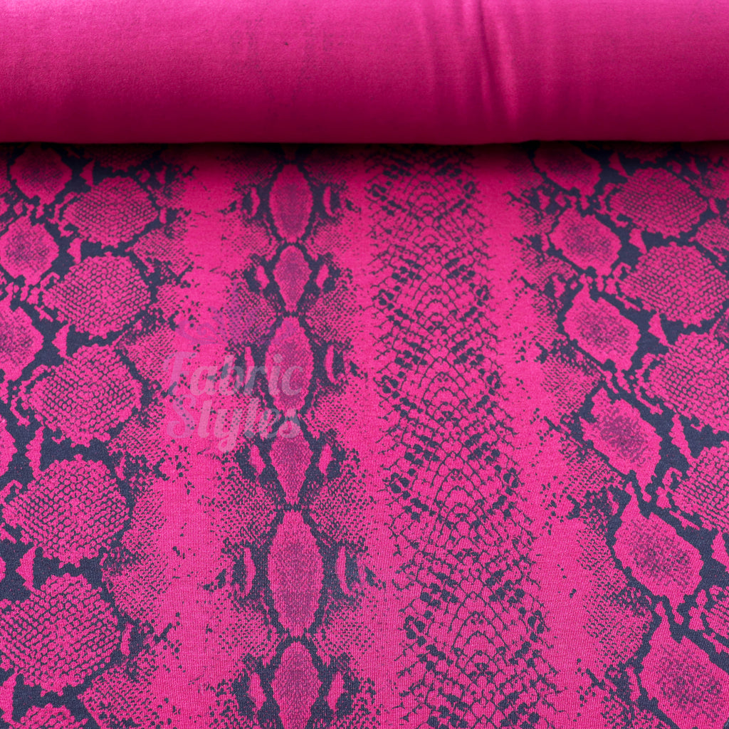 Wine Snake Viscose Elastane Fabric