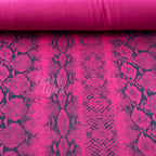 Wine Snake Viscose Elastane Fabric