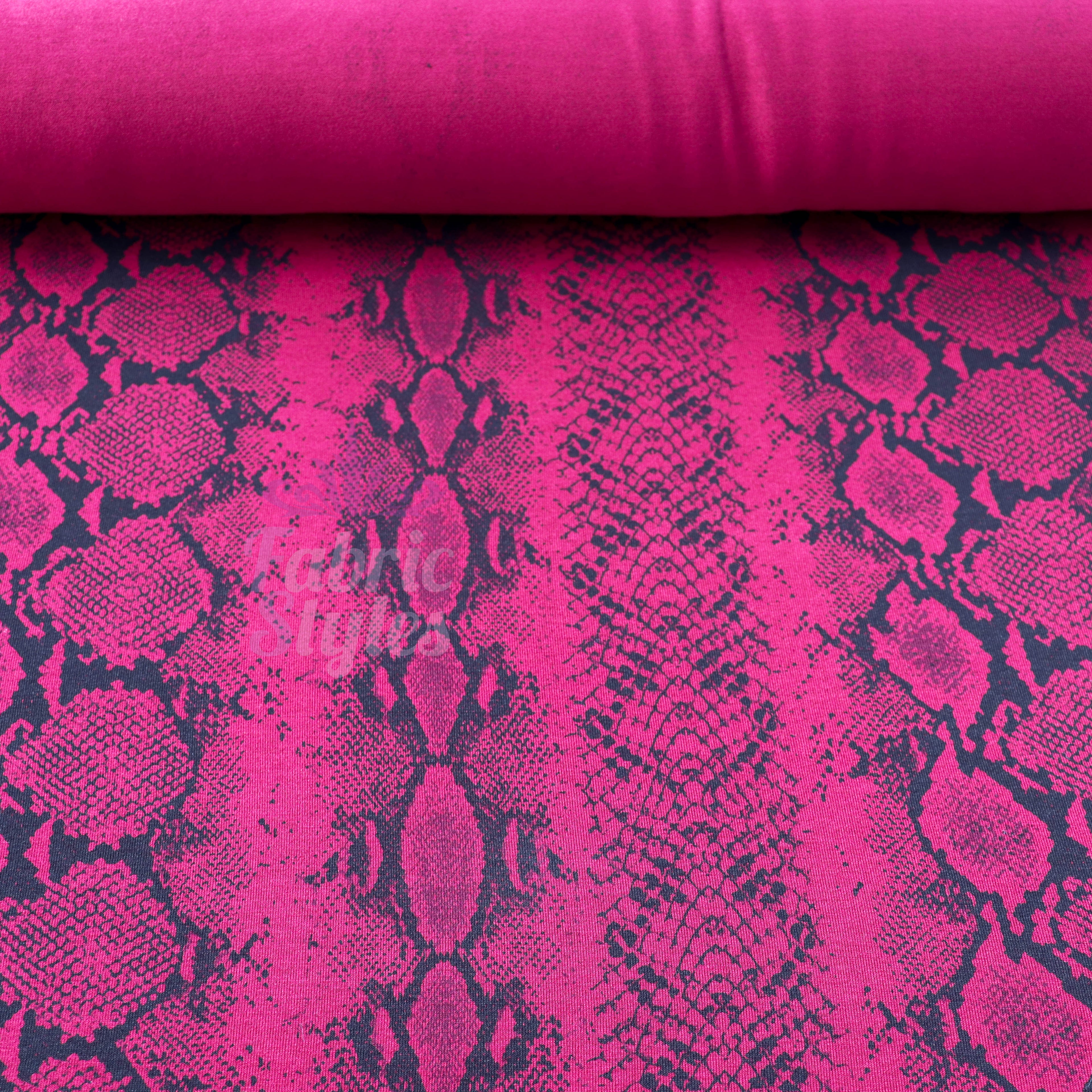Wine Snake Viscose Elastane Fabric