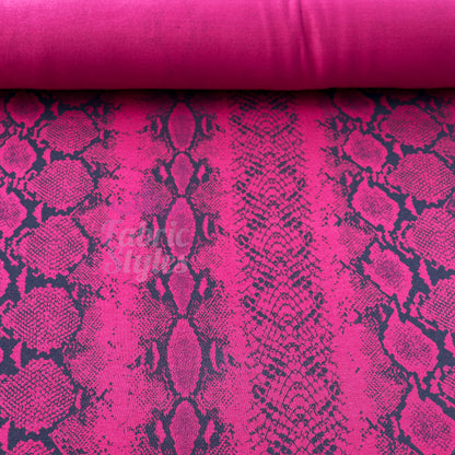 Wine Snake Viscose Elastane Fabric