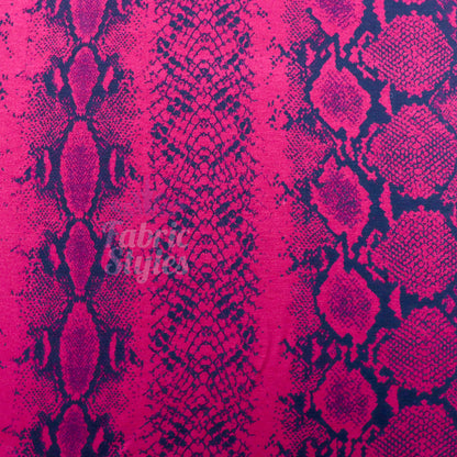 Wine Snake Viscose Elastane Fabric