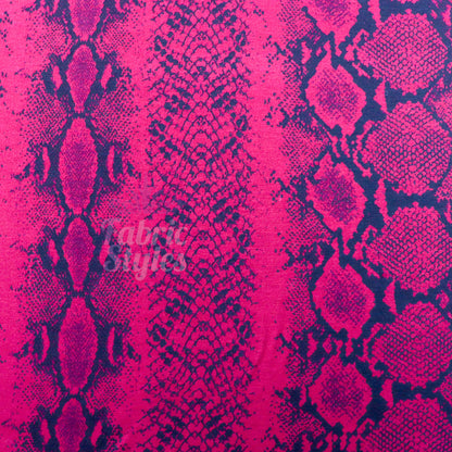 Wine Snake Viscose Elastane Fabric