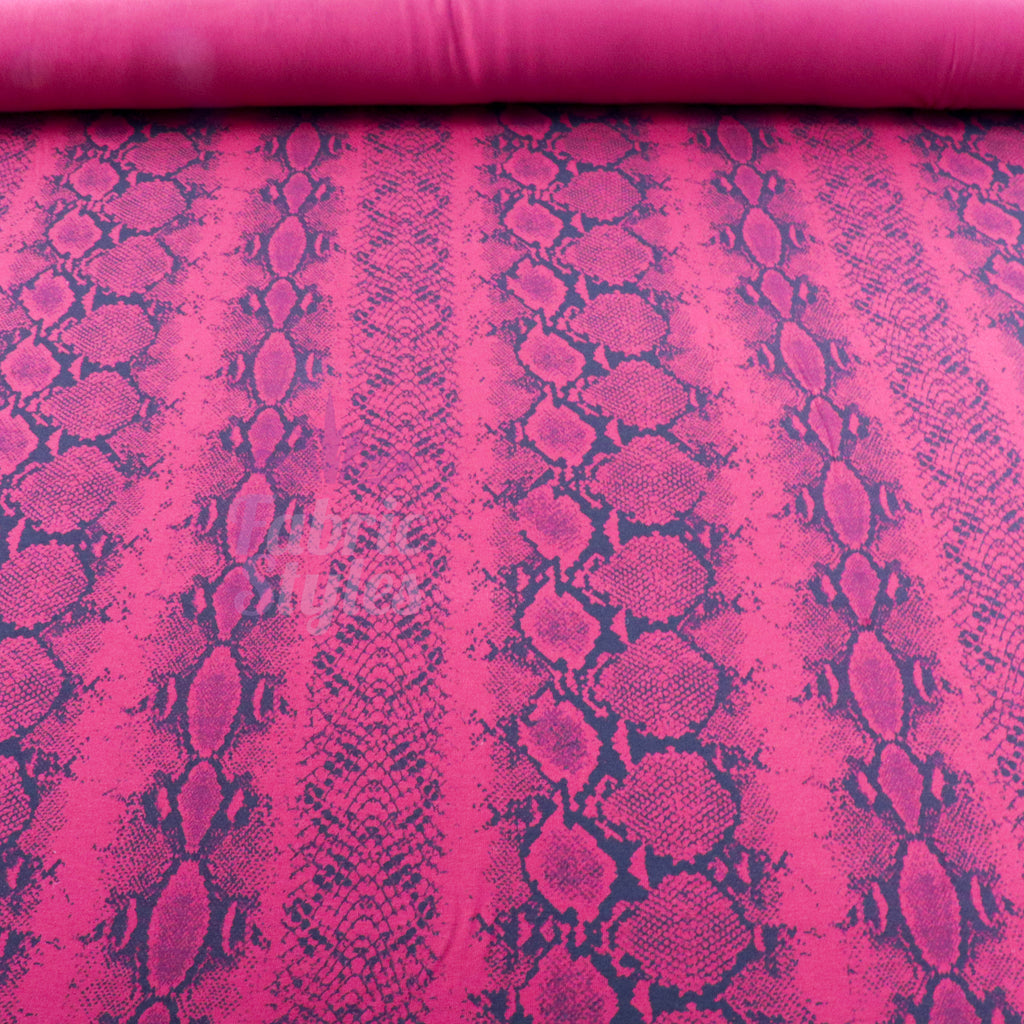 Wine Snake Viscose Elastane Fabric