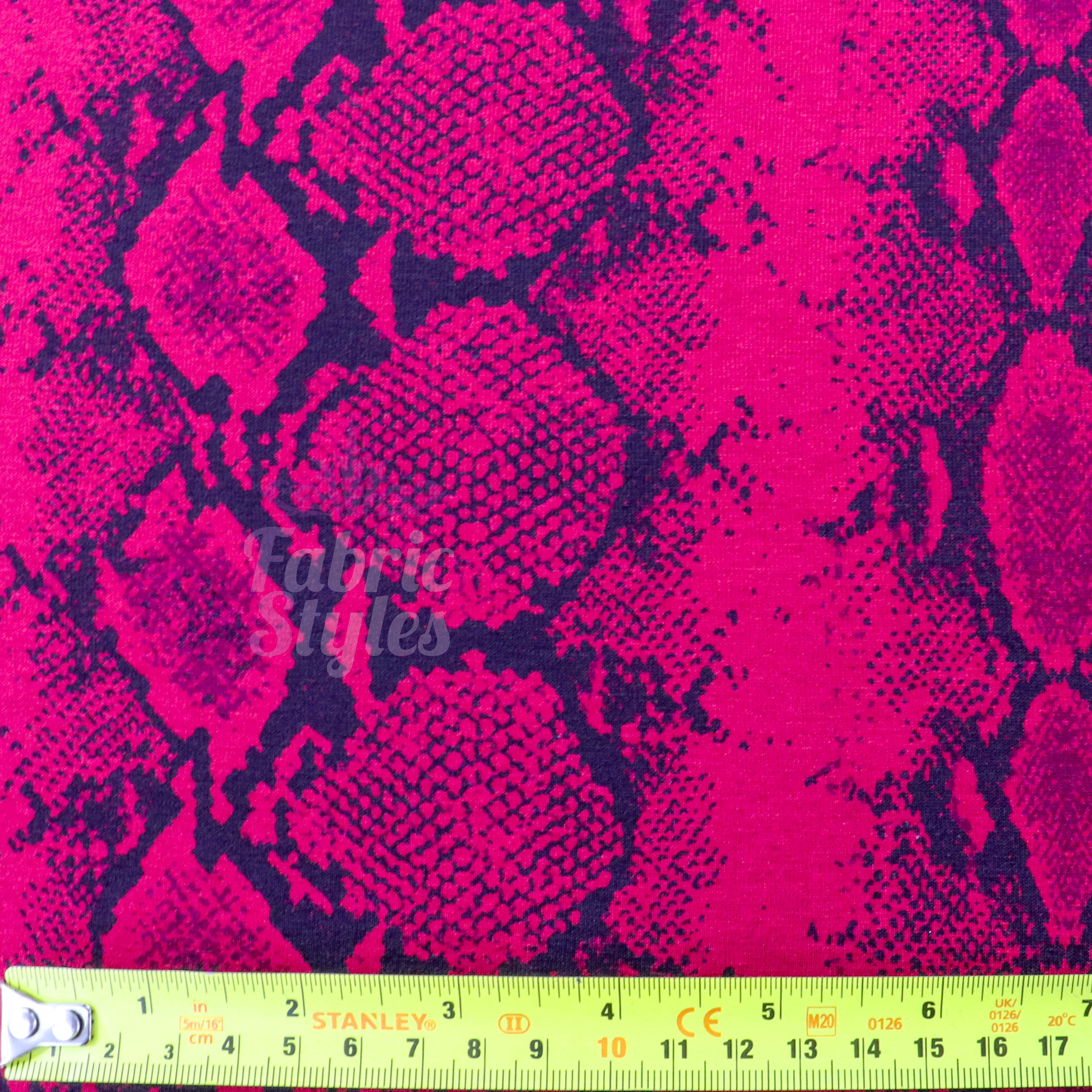 Wine Snake Viscose Elastane Fabric