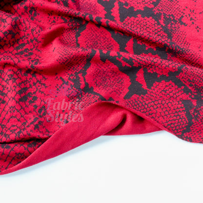 Wine Snake Viscose Elastane Fabric