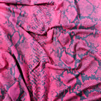 Wine Snake Viscose Elastane Fabric