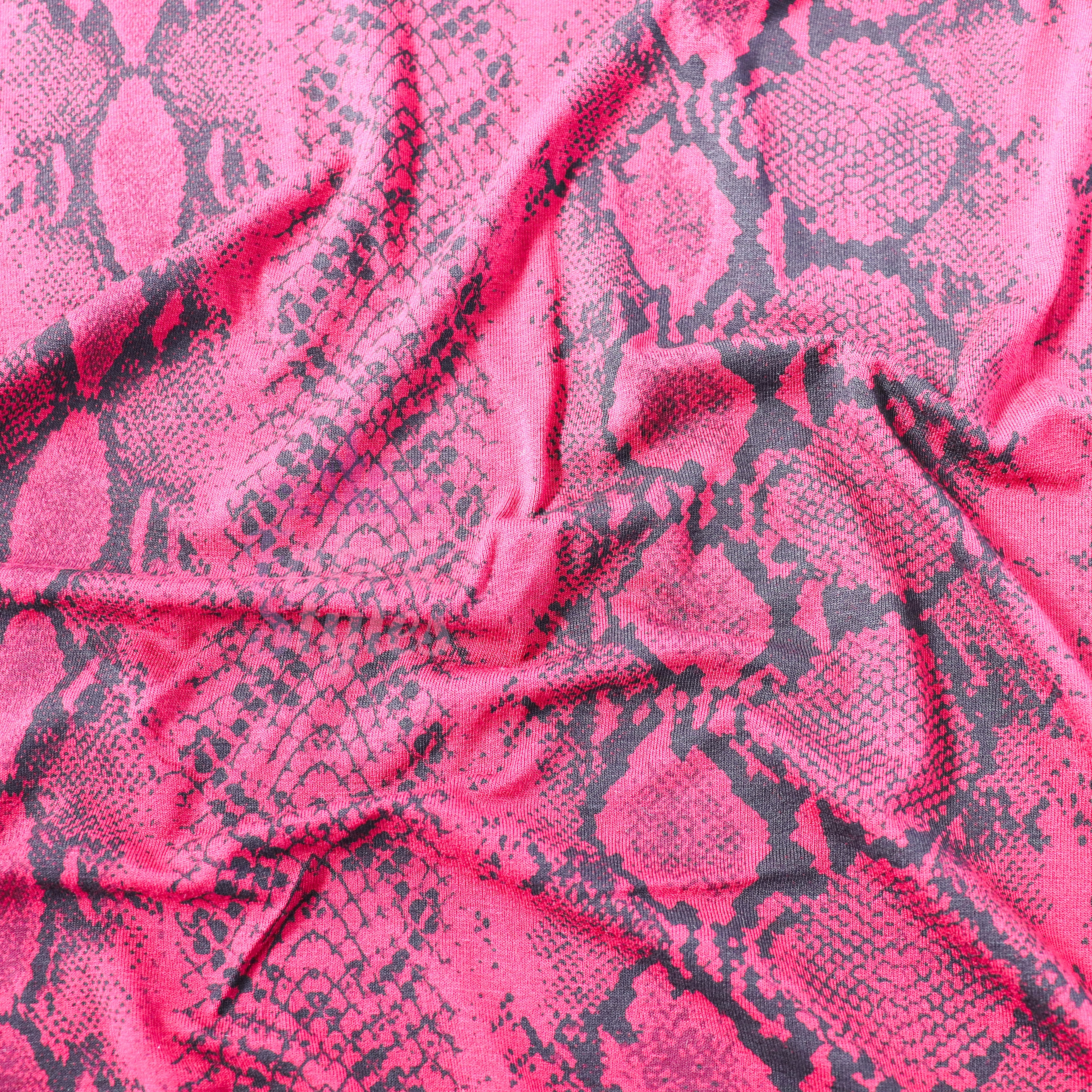 Wine Snake Viscose Elastane Fabric