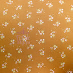 Mustard Floral Yellow Flowers Viscose Elastane Fabric
