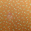 Mustard Ditsy Small Green Flowers Viscose Elastane Fabric