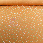 Mustard Ditsy Small Green Flowers Viscose Elastane Fabric