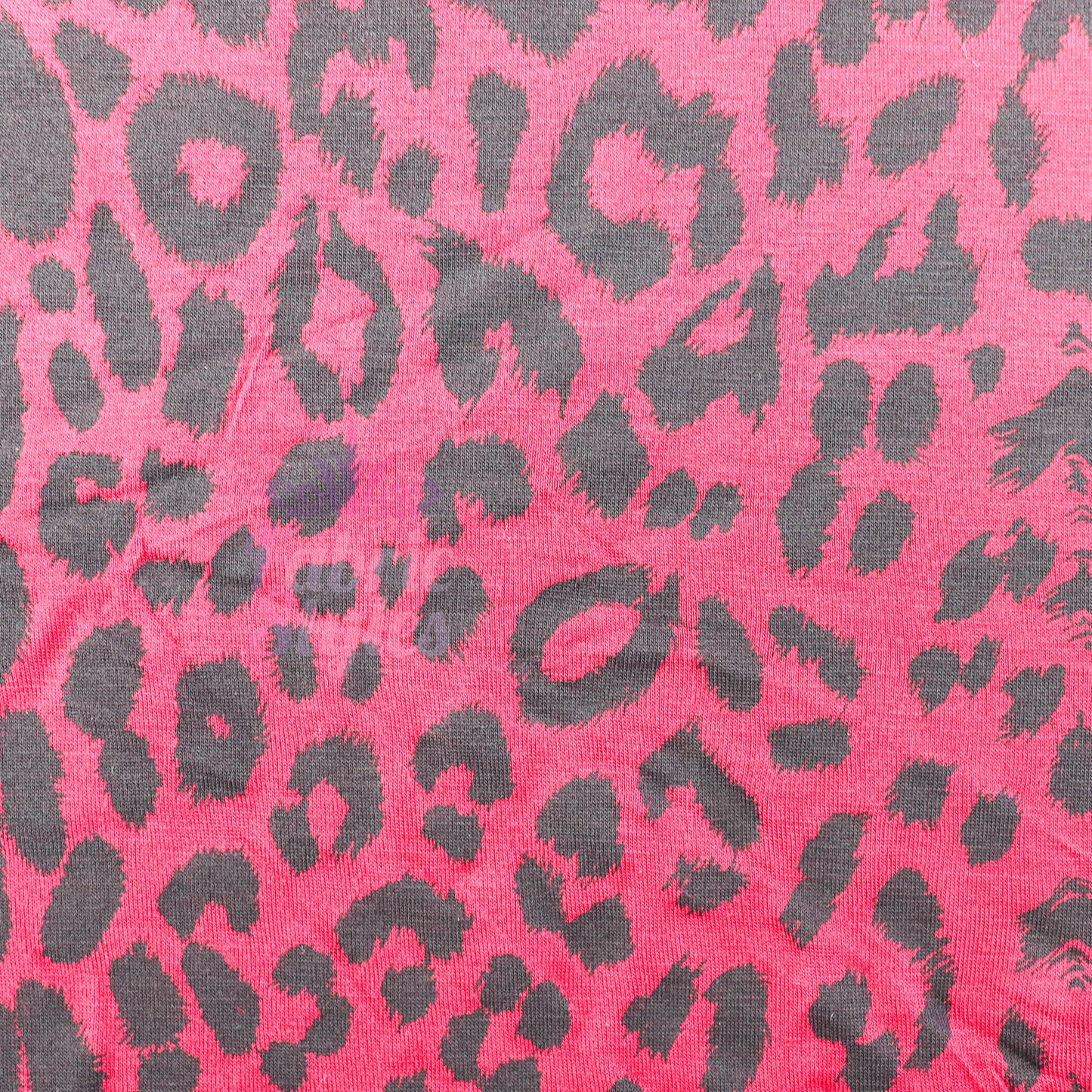 Red Leopard Viscose Elastane Fabric