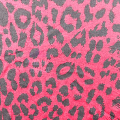 Red Leopard Viscose Elastane Fabric