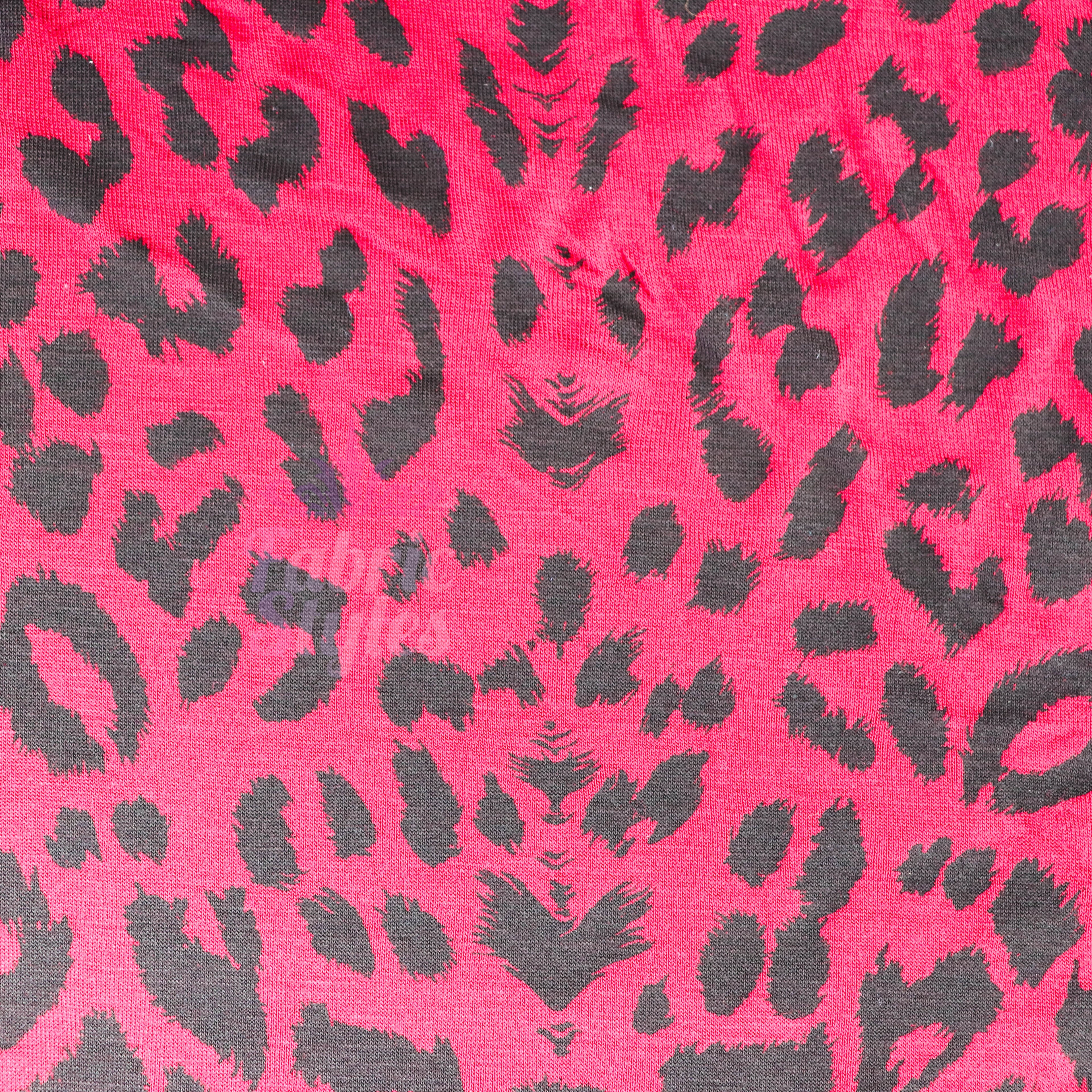Red Leopard Viscose Elastane Fabric
