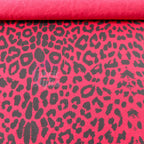 Red Leopard Viscose Elastane Fabric