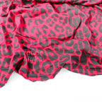 Red Leopard Viscose Elastane Fabric