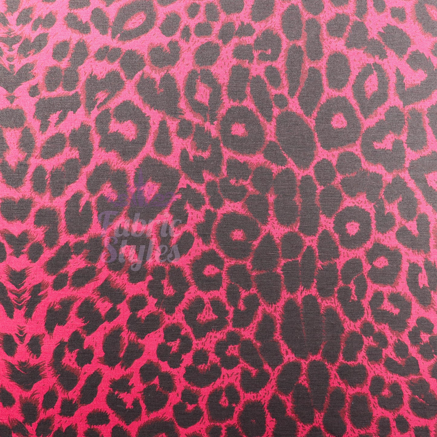 Red Leopard Viscose Elastane Fabric