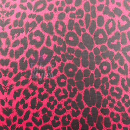 Red Leopard Viscose Elastane Fabric