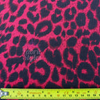 Red Leopard Viscose Elastane Fabric