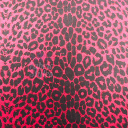 Red Leopard Viscose Elastane Fabric