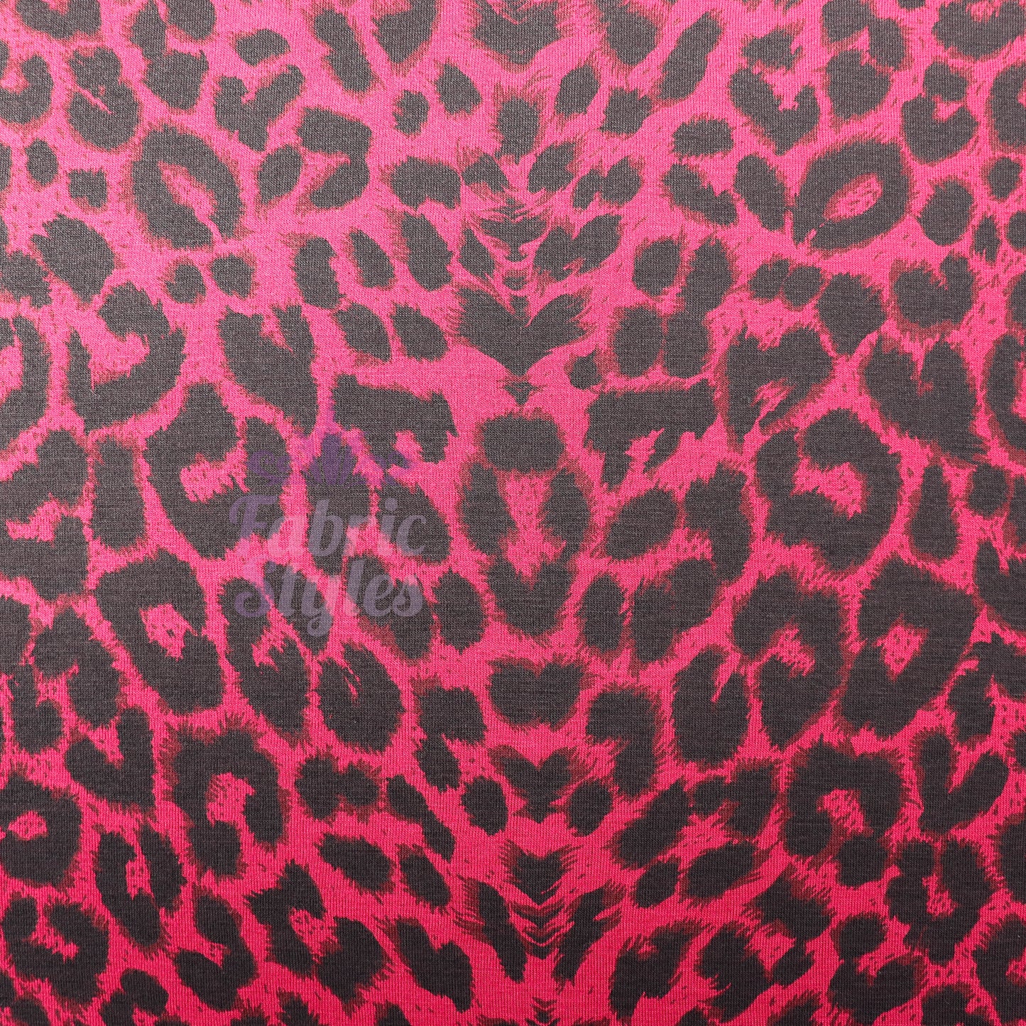 Red Leopard Viscose Elastane Fabric