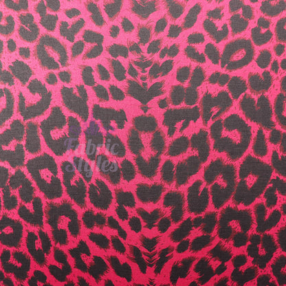 Red Leopard Viscose Elastane Fabric