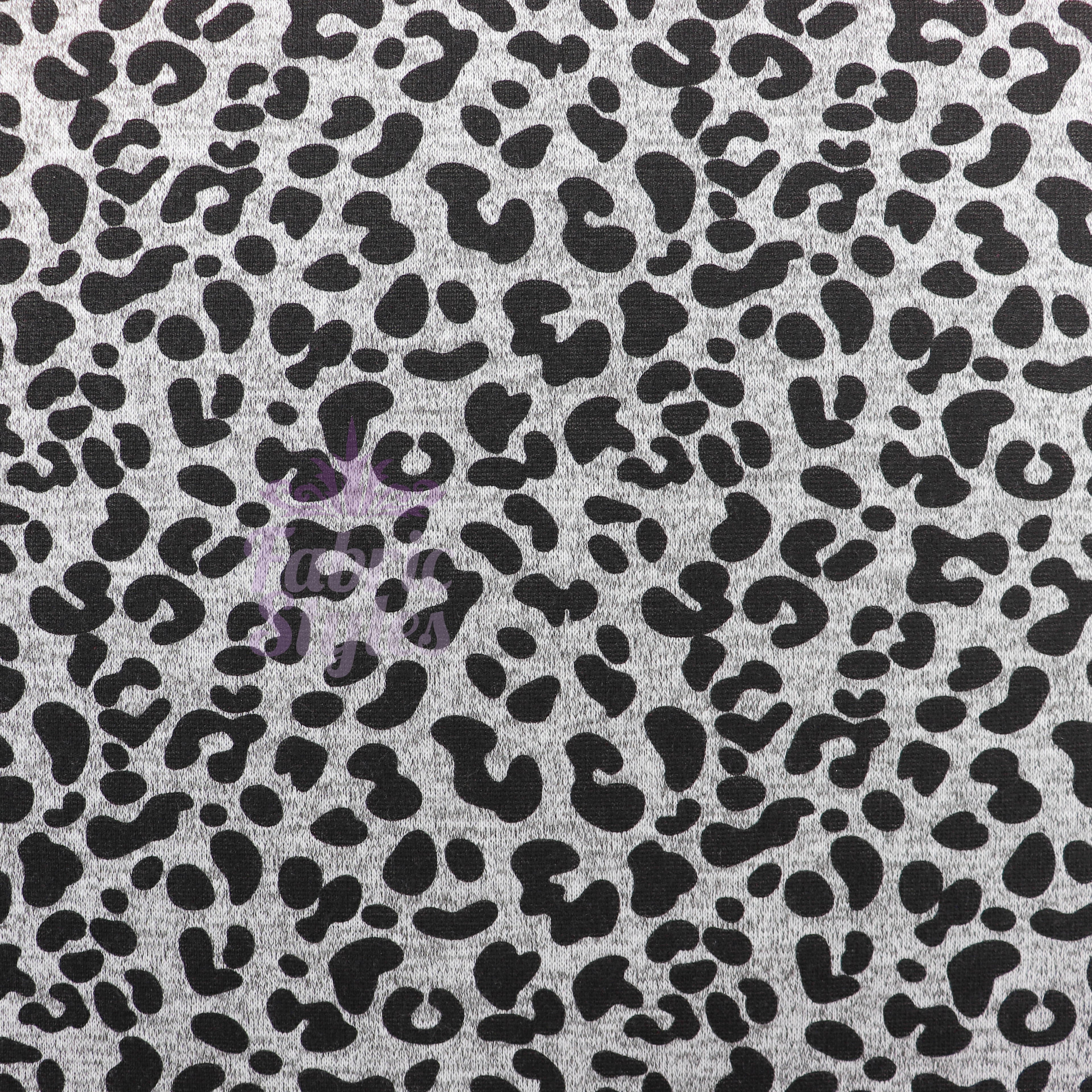 Black Leopard Loungewear Fabric