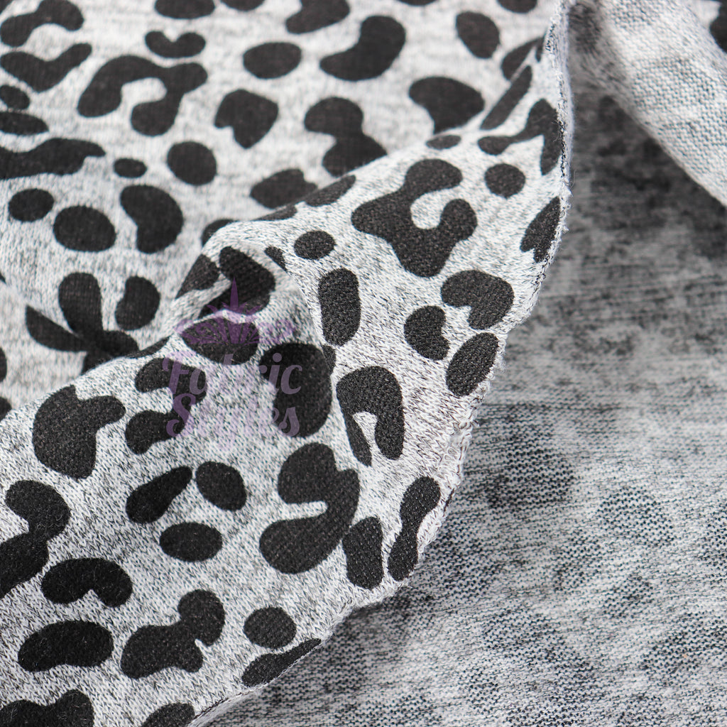Black Leopard Loungewear Fabric