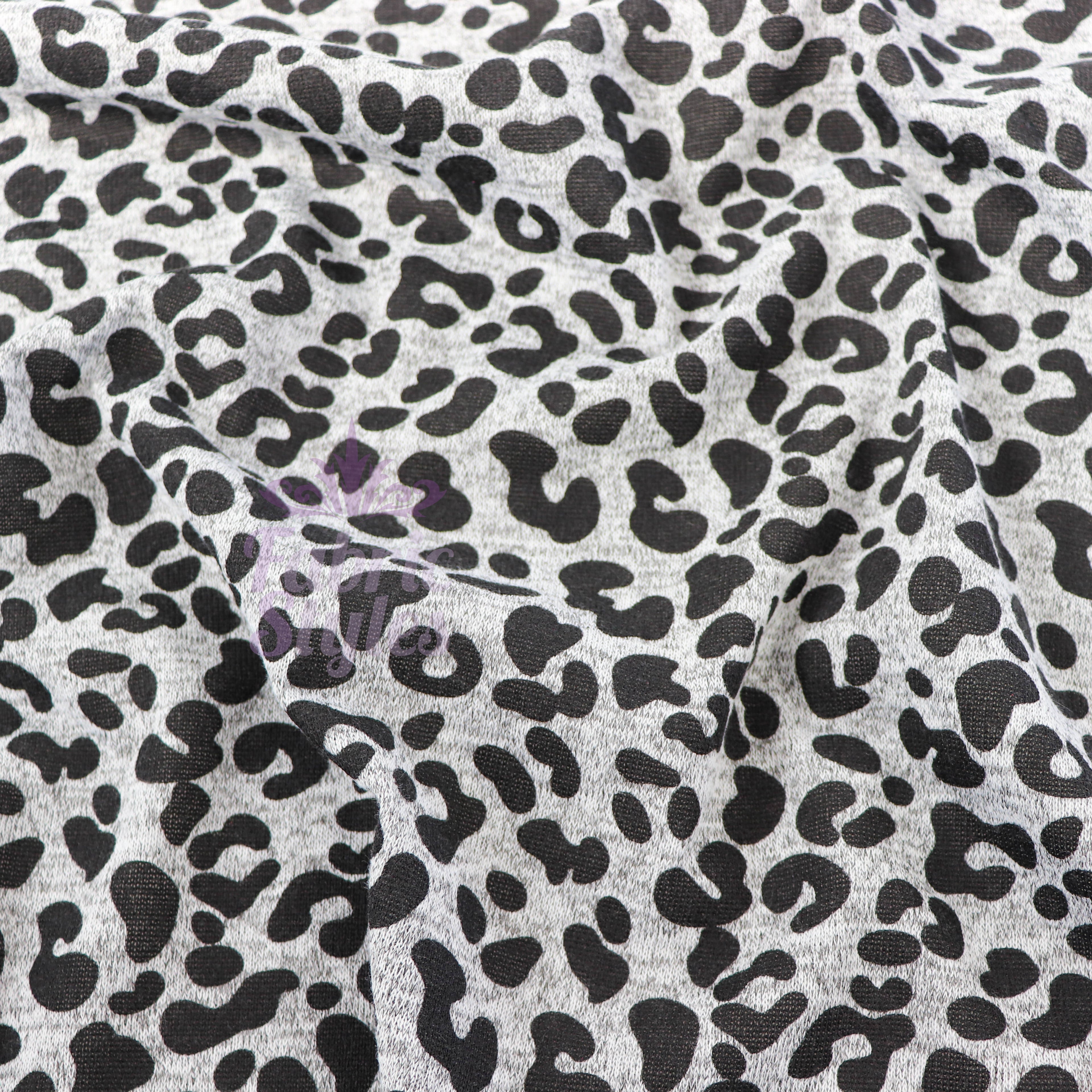 Black Leopard Loungewear Fabric