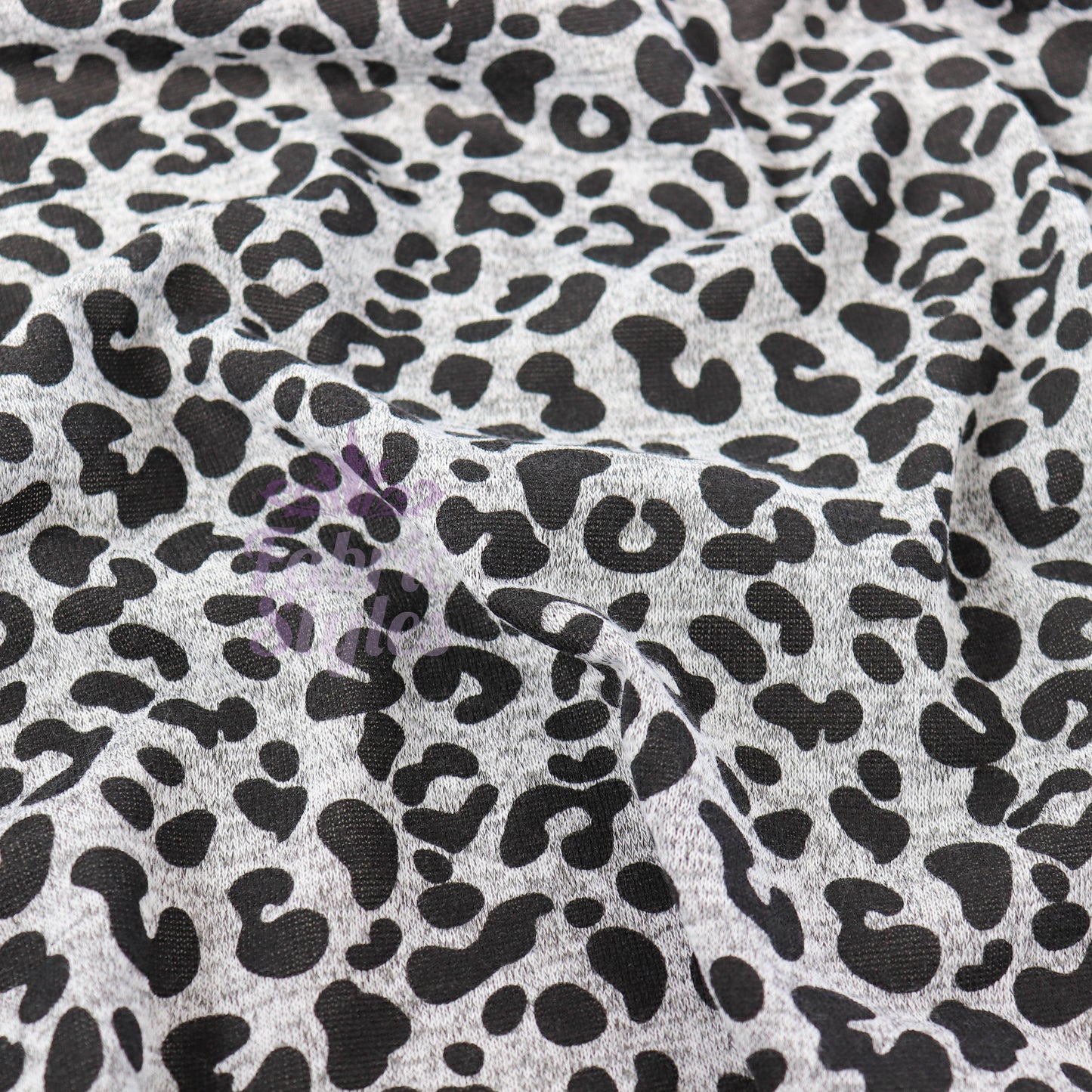 Black Leopard Loungewear Fabric