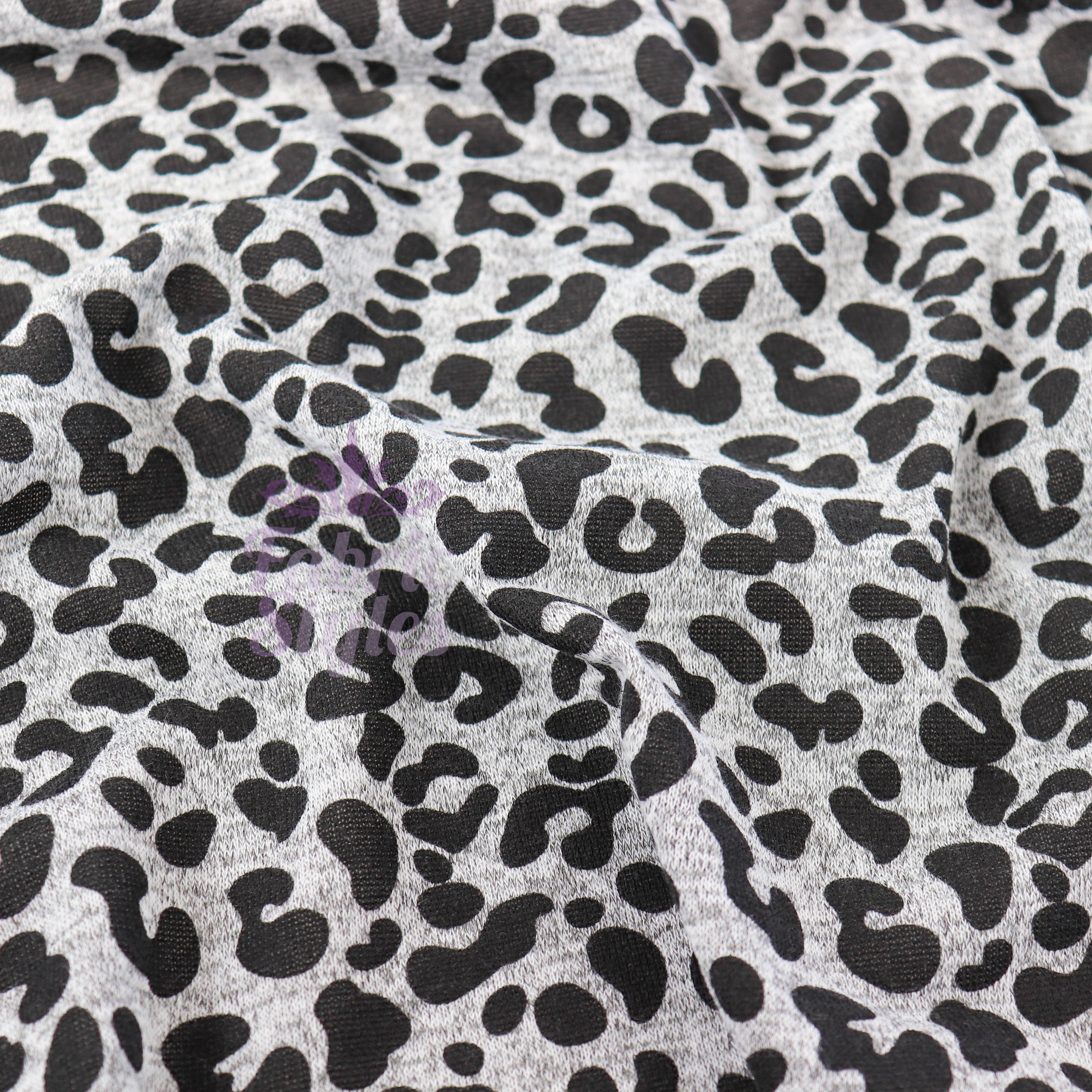 Black Leopard Loungewear Fabric