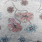 Blue Pink Floral Loungewear Fabric