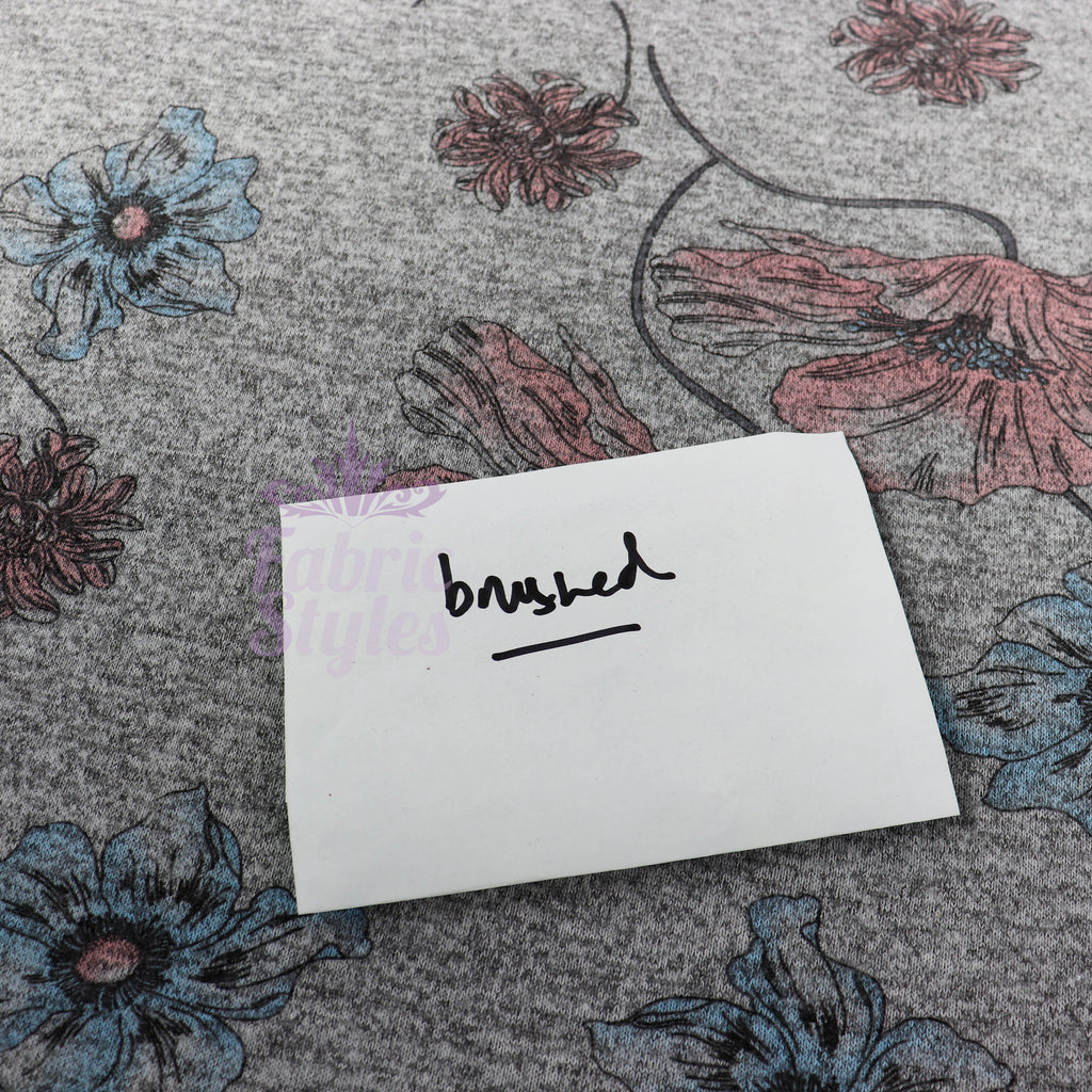 Blue Pink Floral Loungewear Fabric