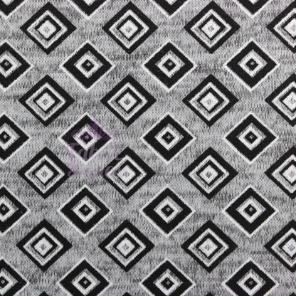 Geometric Squares Grey Loungewear Fabric