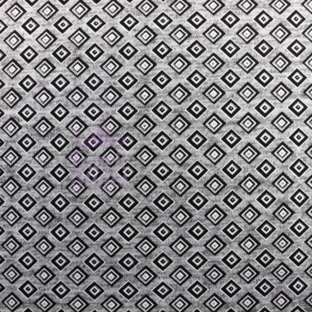 Geometric Squares Grey Loungewear Fabric