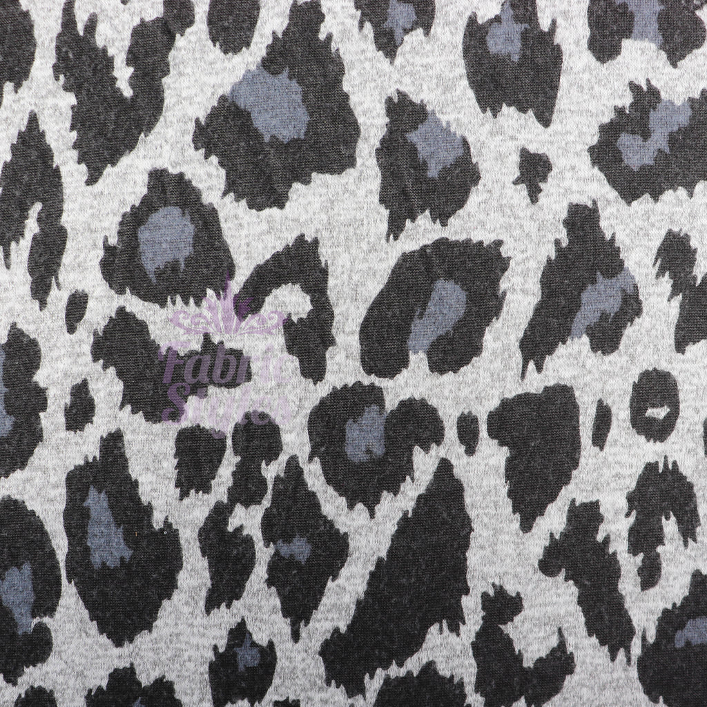 Grey Leopard Animal Loungewear Fabric