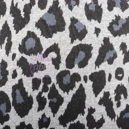 Grey Leopard Animal Loungewear Fabric